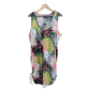 NWT City Streets Tropical Racerback Cinched Dress or Cover Up XXL